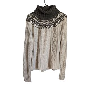 Vintage St. John's Bay cable knit turtleneck sweater Gray large